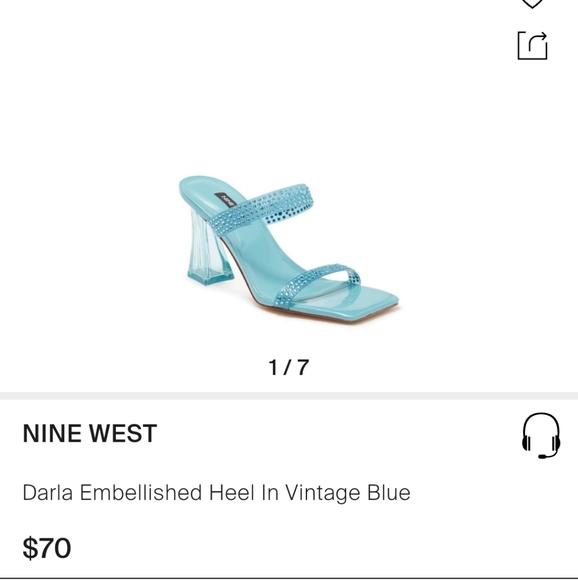 Nine West Darla heel, blue, sz 6 - Picture 8 of 8